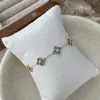 Pulseira de Prata de Lei S925 Trevo de Quatro Folhas Paraíba para Mulheres Estilo Japonês Design de Nicho de Alto Padrão Corrente de Mão Item Quente Xiaohongshu