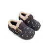Zapatos Retro de Lunares para Niña Birkenstock 2026 Otoño/Invierno Nuevo Estilo Infantil Suela Suave Forro de Felpa Slip-on Moda Zapatos de Algodón
