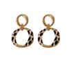Pendientes de plata de ley vintage de la época medieval con diamantes y aceite de leopardo, ligeros, de lujo y personalizados para mujer.