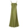Vestido de Acetato de Cintura Marcada de Alto Padrão Novo para Mulheres Outono de 2026, Novo Estilo Chinês Cor Sólida Estilo Socialite Vestido de Alça N4044
