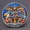 Broche Vintage de Vidro Plano Convexo em Aço Inoxidável Broche Pingente Comemorativo do 250º Aniversário do Dia da Independência Americana