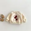 Sudadera de Dibujos Animados para Niños 2025 Nuevo Invierno Niños Línea de Color Contrastante Terciopelo Pulóver Estilo Bebé Engrosado Ropa de Invierno