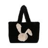 Bolsa de Felpa Otoño e Invierno Viaje Patrón de Conejo Peluda 2024 Bolso Tote para el Trabajo Gran Capacidad Bolso Tote de Felpa