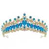 Tocado de Corona de Novia Europeo y Americano, Corona de Aleación de Cristal de Gama Alta y Elegante para Chicas Cumpleañeras de 18 Años, Corona para Adultos, Accesorio de Boda