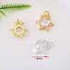 Collar Pulsera Colgante Redondo Sol Estrella de Cinco Puntas Zirconia Micro Pavimentada Color Duradero Relleno de Oro de 18K Accesorios para Joyería DIY