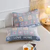 Par de Toallas de Almohada de Gasa de Seis Capas de Algodón Estilo Floral Pastoral para Cuatro Estaciones Universal para el Hogar Cambiante Toalla de Almohada Jacquard Venta al por Mayor