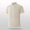 Nueva polo de punto de manga corta para hombre 2026, media cremallera, diseño calado, adecuado para hombres jóvenes y de mediana edad, moderno y casual