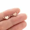 Brincos Minimalistas Europeus e Americanos em Aço Inoxidável com Formato de Coração, Flor, Animal Coelho para Mulheres, Acessórios de Orelha Geométricos Estilosos