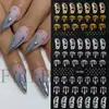 Pegatinas Transfronterizas para Uñas Nuevas Ins Brillo Oro y Plata Gotas de Sangre Corte Líquido Mariposa Halloween Pegatinas Adhesivas para Uñas
