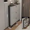 Zapatero Ultrafino para Entrada del Hogar, a Prueba de Polvo, Gran Capacidad, Estilo abatible, Gabinete de Pasillo de Lujo Ligero, Zapatero de Almacenamiento Moderno y Sencillo