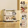 Armário de armazenamento de lanches de 48 lados, sem instalação, aberto e transparente, armário de armazenamento dobrável, armário de armazenamento de brinquedos para crianças