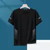 Camiseta Masculina Fresca e de Secagem Rápida, Verão Fina Esportiva Manga Curta Solta Roupas Fitness, Roupas de Treino Corrida, Tops para Exterior