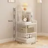 Mesa de cabeceira simples de tamanho pequeno para quarto, estante de armazenamento de cabeceira multicamadas de piso com gavetas, armário de cabeceira de grande capacidade