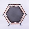 Trampolín de ocio y entretenimiento para exteriores, trampolín hexagonal de 54 pulgadas con hebilla de estaca para reposabrazos, trampolín de cuerda elástica, venta al por mayor