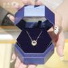Colar de Prata Esterlina Coração Pulsante Feminino Estilo Ins Pingente de Cristal Luz Luxo Design de Nicho Corrente para Clavícula Versátil Joia