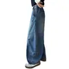 Pantalones Vaqueros Anchos para Niñas Primavera y Otoño 2026 Nuevo Estilo Coreano Sueltos Largos Pantalones Curvos Retro Elegantes