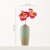 Vaso de Cerâmica Antigo Chinês Shumen Decoração Zen para Entrada de Sala de Estar Arranjo de Flores Simuladas Sensação de Luxo Leve e de Alta Qualidade