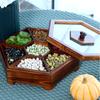 Caixa de Doces caixa de compartimento para sala de estar doméstica caixa de frutas secas chinesa lanche criativo lanche prato de frutas secas caixa de nozes de madeira
