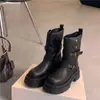 Botas de Caballero de Moda Estilo Británico Retro con Suela Gruesa de Dos Vías para Mujer 2026 Otoño Nueva Llegada Puntiagudas Redondas Tacón Grueso Elegante Botas de Moda