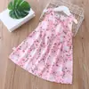Vestido de Playa de Algodón y Seda Floral de Princesa para Niños 2026 Verano Nuevo Vestido de Tirantes para Bebé Ropa para el Hogar con Aire Acondicionado
