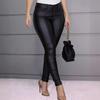 2023 outono e inverno transfronteiriço novo desejo da Amazon cor sólida calças de couro PU leggings casuais sexy calças femininas comércio exterior