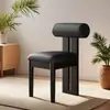 Silla con Respaldo Retro Nórdico, Silla de Comedor Vintage Estilo Francés, Silla de Tocador Minimalista Estilo Wabi-Sabi para Uso Doméstico de Madera Maciza, Silla Hipopótamo de Lujo Ligero