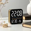 Novo relógio de lâmpada de aquecimento para decoração de casa, relógio eletrônico multifuncional com imitação de grão de madeira, despertador eletrônico LED, best-seller transfronteiriço 8061