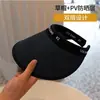 Sombrero de Sol para Mujer de Vinilo con Ala Grande y Parte Superior Vacía Protección Solar Sombrero de Verano Diadema Parasol Sombrero para el Sol Anti-UV Viajes al Aire Libre