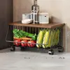 Estante de Almacenamiento de Cocina de Múltiples Niveles de Pie Cesta para Verduras Hogareña Frutas Verduras Bocadillos Almacenamiento Multifuncional con Ruedas Carrito Pequeño