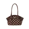 Elegante bolso de axila de nicho estilo coreano para mujer, nuevo bolso de hombro y mano tipo tote de moda con lunares 2026, súper popular
