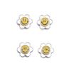 Plata de Ley 925 Color Gota Pegamento Flor Cara Sonriente Cuentas Coreanas Ins Pequeño Fresco Pegamento de Crema Accesorios para Pulseras DIY