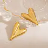 Pendientes Europeos y Americanos de Acero Inoxidable Corazón Clásico Gota de Agua con Forma de Corazón Color Puro Chapados en Oro de 18 Quilates Pendientes que Conservan el Color