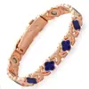 Pulsera Magnética Popular Transfronteriza Europea y Americana Moda Lujo Ligero Aleación de Trébol Incrustada con Diamante Pulsera Magnética de una Sola Fila para Mujeres