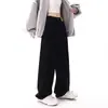 Jeans negros de tiro alto de pierna recta para mujer, novedad de otoño e invierno, talla grande, para chicas con sobrepeso, tipo pera, holgados, adelgazantes, pierna ancha, pantalones largos