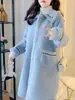 Elegante Abrigo de Lana de Cordero de Longitud Media Estilo Chanel para Mujer, Nueva Versión Coreana Otoño e Invierno, Abrigo de Lana de Cordero Versátil para Mujeres Petites