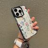 Funda de Teléfono con Arreglo Vertical de Flores Silvestres Pequeñas Estilo Curativo Pastoral para Apple 17 Pro, Funda Protectora Simple Transparente Blanda para Niñas