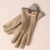 Luvas Quentes para Mulheres no Inverno, Espessadas com Lã, Fofas, à Prova de Vento, Espessadas com Lã, Adequadas para Ciclismo ao Ar Livre, Luvas Quentes com Tela Sensível ao Toque