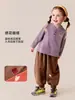 Ropa Infantil Amila 2026 Invierno Nuevos Pantalones Jogger Forrados de Polar para Niñas Pantalones Cálidos con Bordado Lindo para Niños