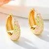 Directo de Fábrica: Múltiples Estilos de Aretes de Esmalte en Stock, Incluyendo Aros y Clips para Orejas de Estilo Chino, con Esmalte de Colores Macaron y Diseños de Goteo de Aceite