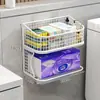 Caixa de Papel Higiênico de Banheiro Montada na Parede Sem Furos Cesta de Armazenamento Suporte de Armazenamento de Papel Higiênico para Banheiro
