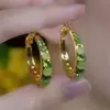 Pendientes de Diamante Brillantes de Alta Gama, Elegantes, de Lujo Ligero para Mujer, Pendientes de Aro de Moda Incrustados con Diamantes de Color Café, Pendientes de Diseño de Nicho
