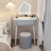 Tocador de Casa Dormitorio Simple Moderno de Moda Apartamento Pequeño Mesa de Maquillaje Estilo Lujo Ligero Crema Escritorio de Maquillaje Sanador