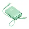 Novo carregador portátil de 20000mAh com display digital banhado e carregamento super-rápido, com cordão portátil e cabos duplos embutidos