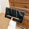 Bolso de Mano Brillante Plisado de Gran Capacidad Nuevo Bolso Plisado para Banquete de Boda Portátil para Hombro Cruzado Bolso de Cena Sobre para Mujer