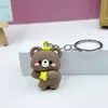 Llavero colgante de oso de dibujos animados creativos con forma de trasero, lindo conejo de PVC, cerdo, mono, personalidad, adornos para bolsa de pareja