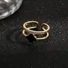 Anel de Zircônia Micro-Pavimentado de Luxo Acessível Europeu e Americano Design de Nicho Feminino Anel Exquisito Aberto para Dedo Indicador Tendência de Moda