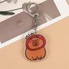 Chaveiro adorável de Capivara com pingente de acrílico, chaveiro de desenho animado de Capivara, enfeites pequenos perfurados personalizados para pendurar