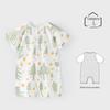Macacão de Dormir Fino de Verão para Bebê, Pijama de Fibra de Bambu, Roupas de Escalada Hassel sem Costura de Manga Curta de Verão para Recém-Nascido