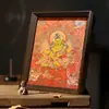 Pintura de Parede Thangka Divindade Amarela da Riqueza e Estátua de Buda Negra Display de Mesa Tara Verde Zaki Lhamo Reprodução Puramente Pintada à Mão Thangka