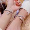 Pulsera de cola de dragón bañada en plata y cobre blanco para mujer, pulsera 999 para pareja, año de nacimiento del dragón del zodíaco, apertura sólida